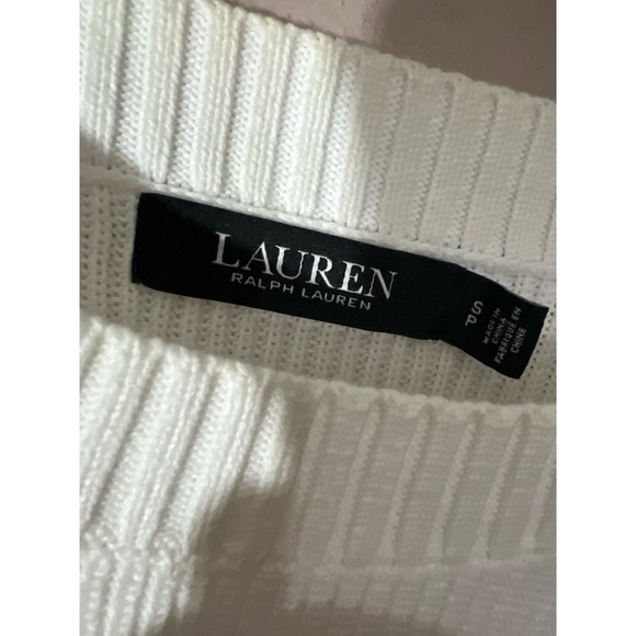 Ralph Lauren White and Gold Crew Neck Sweater - Picture 2 of 3